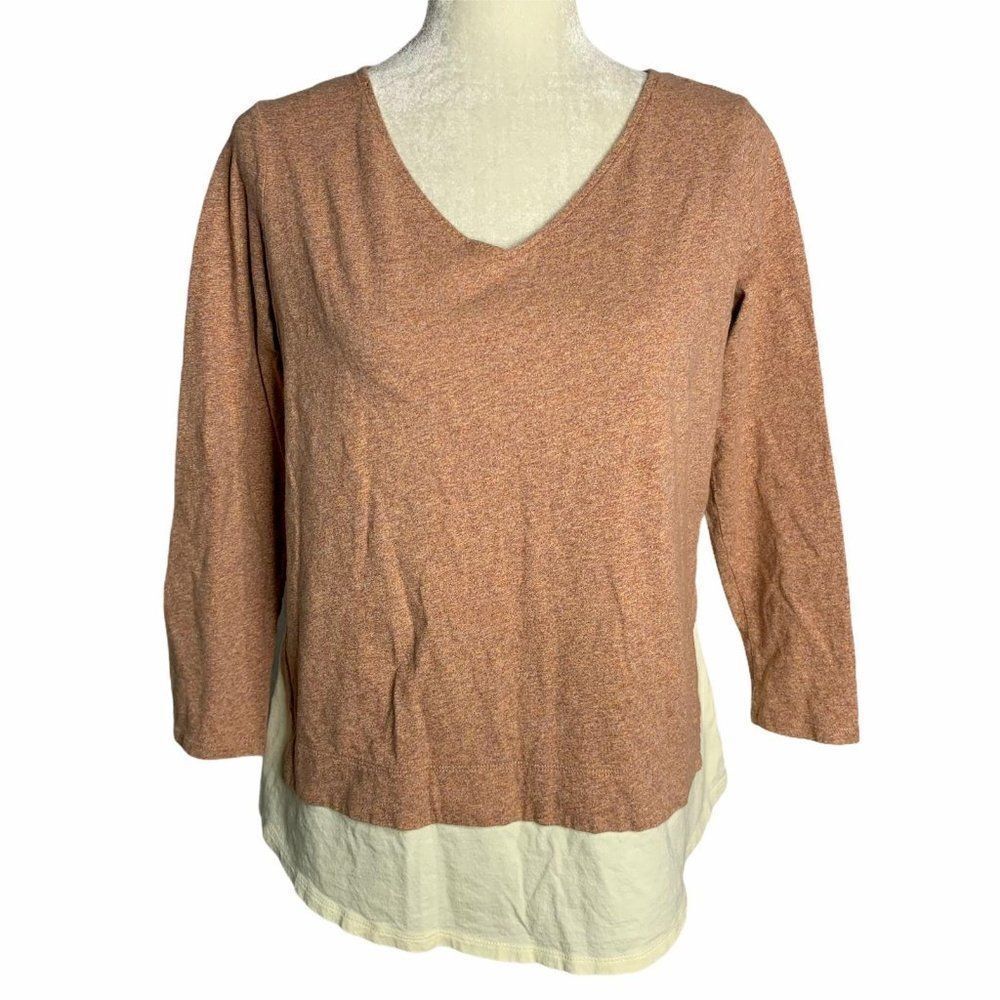 J Jill Layered Look Tunic Top S Petite Heathered